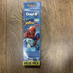 Oral-B Kids Spiderman Toothbrush Head Replacement Pack of 4 (Extra Soft) - New